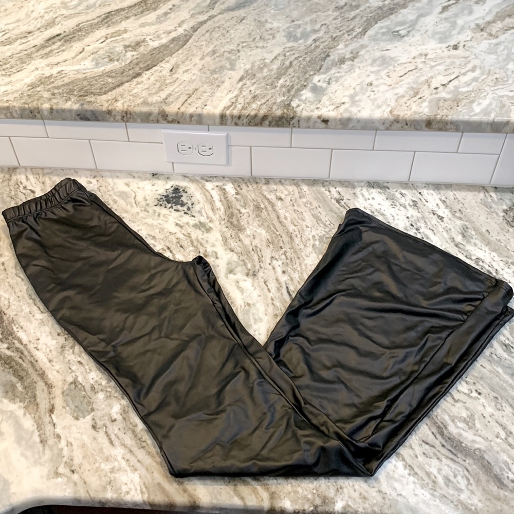 Windsor Black Leather Flare Pants